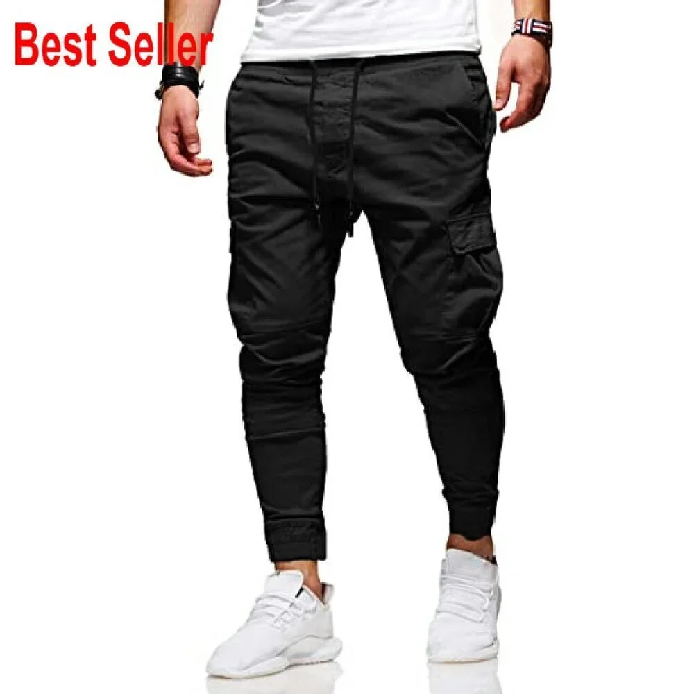 Men's Cargo Joggers Casual Hiking Pants Workout Sweatpants Tapered Fit